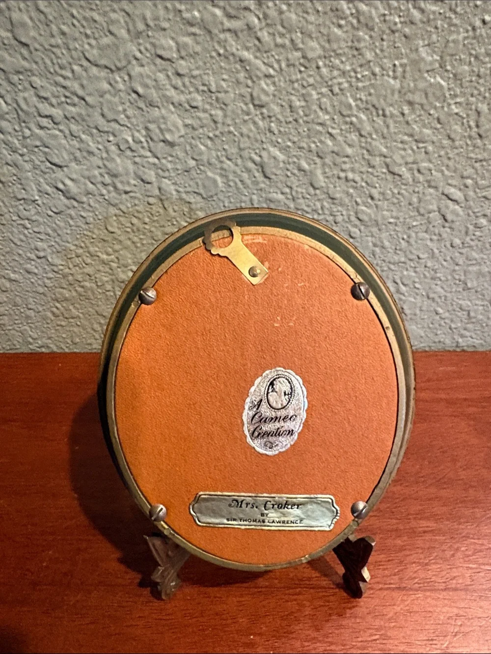 Vintage Oval Cameo Creation by Sir Thomas Lawrence titled Mrs Croker